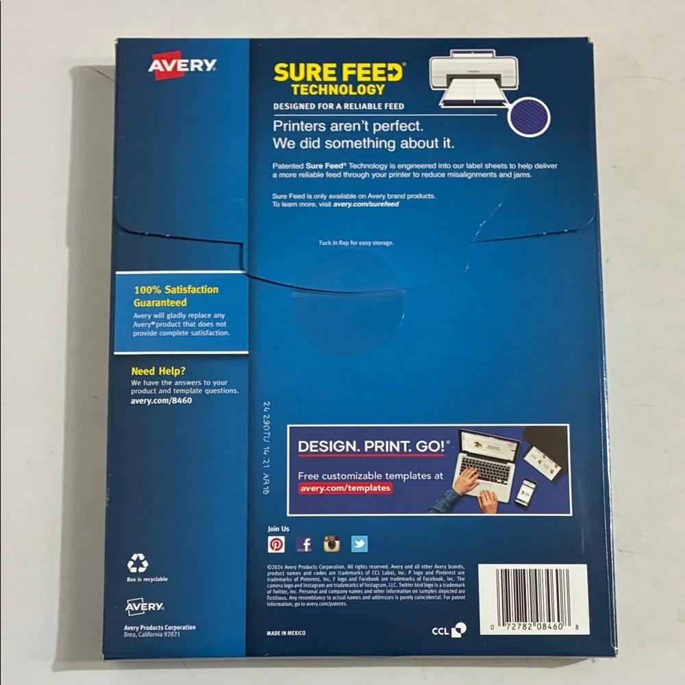 Avery Easy Peel Inkjet Address Labels
